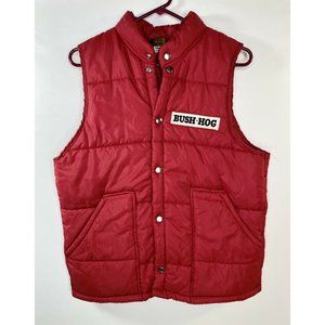 Vintage Swingster Puffer Vest Medium Red Bush Hog